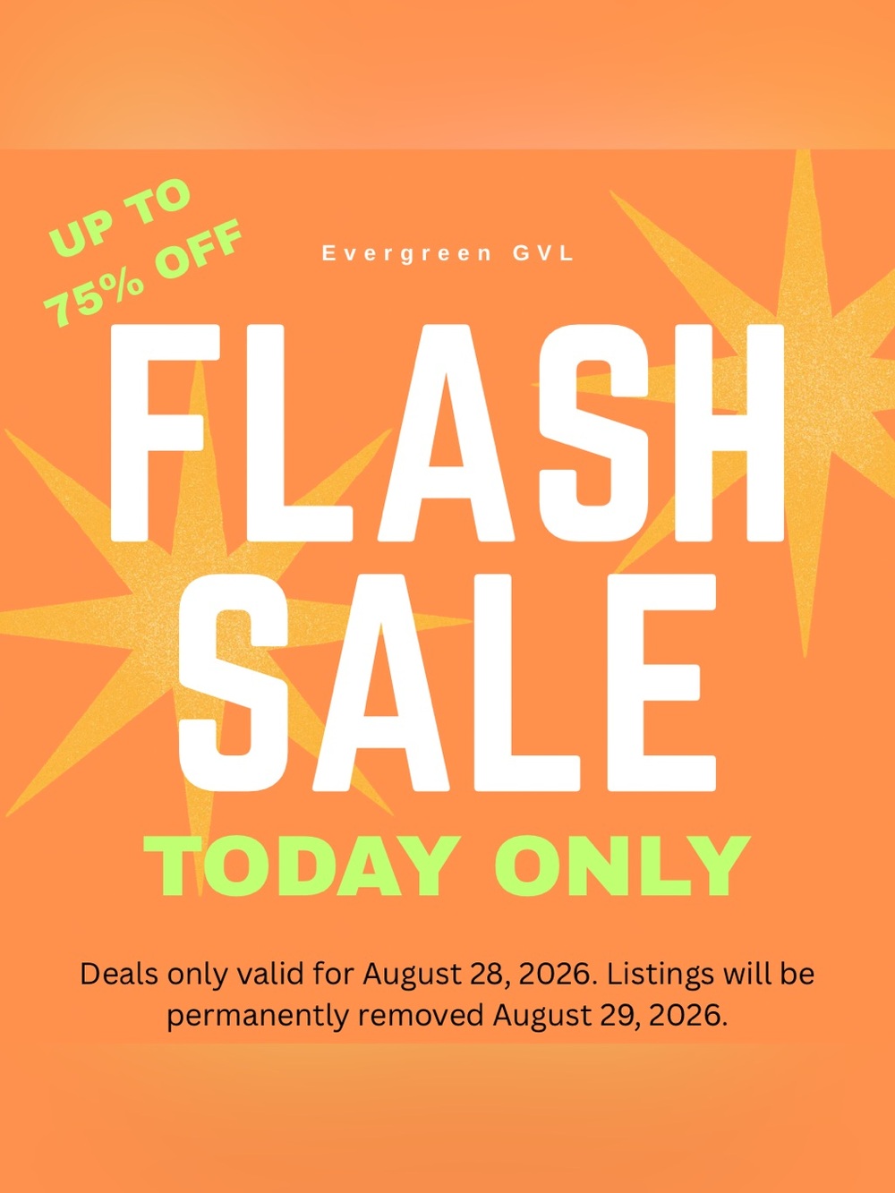 FLASH SALE UP TO 75% OFF TODAY ONLY